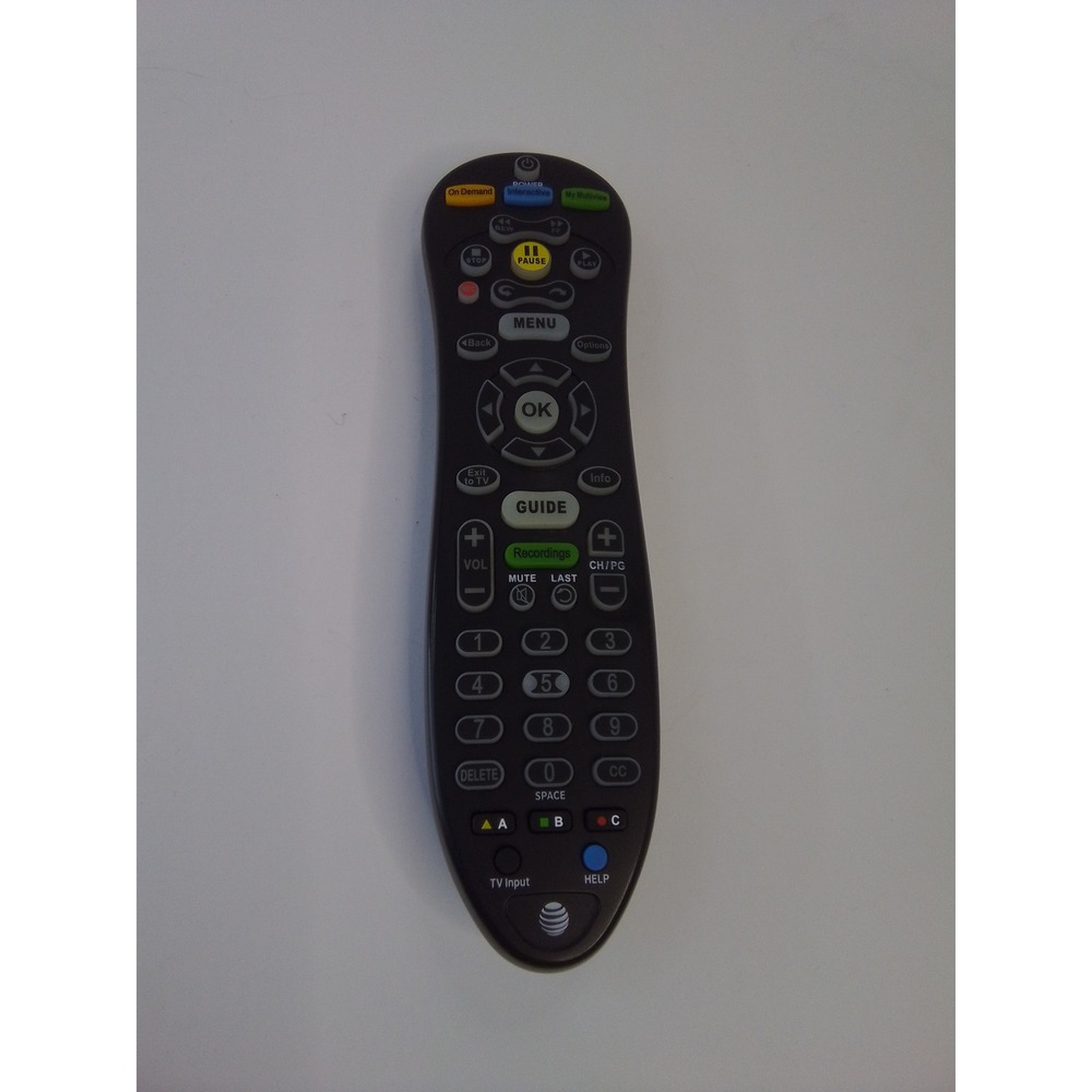 AT&T U-verse S30-S1B Standard OEM Remote Control Black Backlit Used Tested